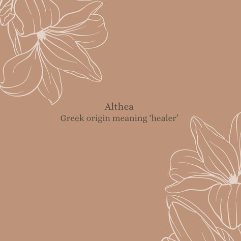 Pin for baby name Althea Althea Name, Thea Name, Baby Name List, Name Inspiration, S Name, Word Meaning, Unique Baby Names, Name List, Name Meaning