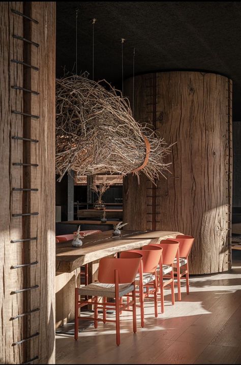 Bar Design Awards, Rustic Restaurant, Large Lamps, Bar Design Restaurant, Restaurant Interior Design, Wine Room, Restaurant Interior, Cafe Design, Bar Design