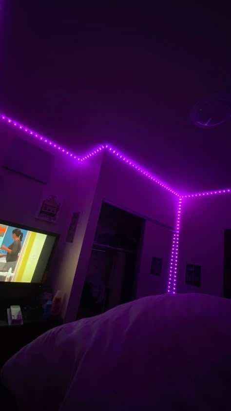 Boy Rooms With Led Lights, 0.5 Room Pictures, Neon Lights Bedroom Room Ideas, Room Pics Snapchat, Led Lights Snap, Teen Bedroom Ideas Aesthetic, Room Led Lights Ideas, Ceiling With Led Lights, Led Lights Bedroom Ceiling