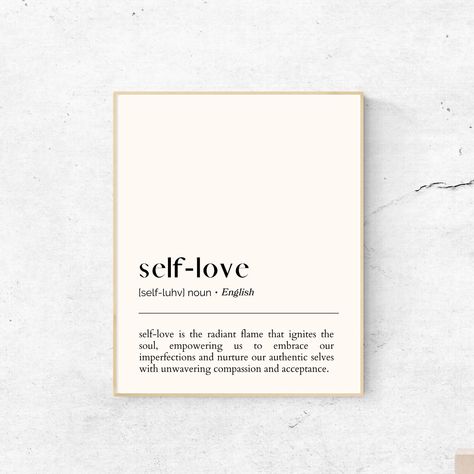 self love definition print | self love wall art | definition print | minimalist poster | home decor printable wall art | digital download Self Love Definition, Love Definition, Art Definition, Definition Of Love, Poster Home Decor, Love Wall Art, Love Wall, Printing Center, Minimalist Poster