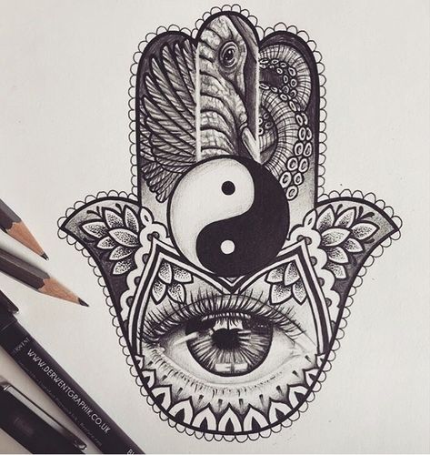 ArtStation - Hand of Hamsa tattoo design, Abby Charlesworth Hand Of Hamsa Tattoo, Mandala Arm Tattoo, Fatima Hand Tattoo, Hamsa Tattoo Design, Hamsa Hand Tattoo, Hand Of Hamsa, Orca Tattoo, Hamsa Art, Buddhist Tattoo