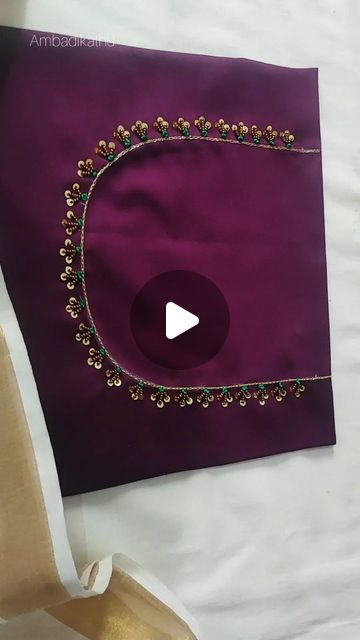 Hand Embroidery For Blouse Neck, Khatli Work Blouse Design New 2024, Hand Work Embroidery Blouse Neck Design, Hand Work Designs For Blouses, Blouse Neck Embroidery Design, Neck Beads Work, Simple Embroidery Designs For Blouse, Khatli Work Blouse Design, Hand Embroidery Blouse Designs Simple