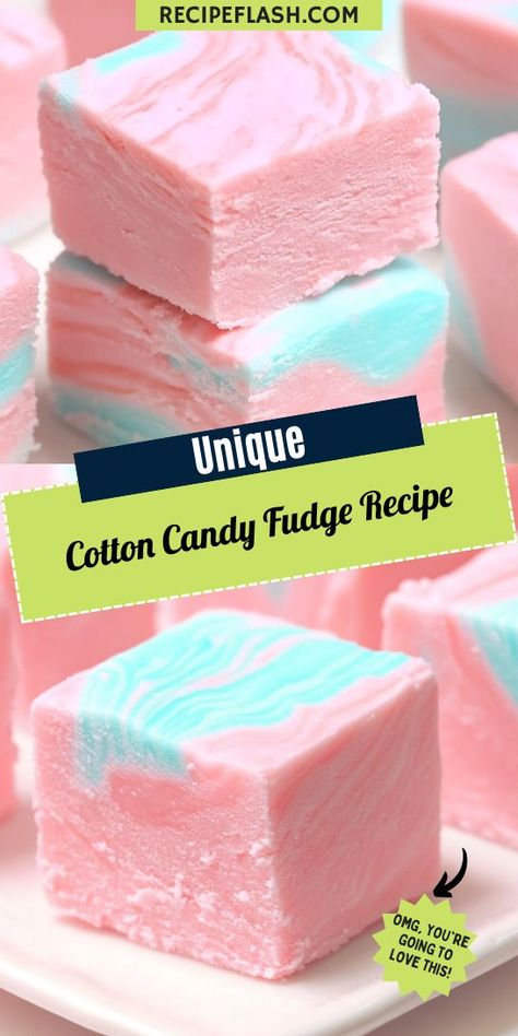 Craving a sweet treat that brings back childhood memories? This Cotton Candy Fudge Recipe combines the whimsical flavors of cotton candy with creamy fudge for a delightful candy experience. Don’t forget to save this recipe for your next candy-making adventure! Flavored Fudge, Cotton Candy Fudge, Creamy Fudge, Cotton Candy Flavoring, Candy Drinks, Candy Cakes, Candy Fudge, Fudge Recipe, Gel Food Coloring