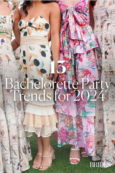 From unique destinations and DIY bartender classes to money-saving budget tools and outsourced content creation, these are the bachelorette party trends you can expect this year. Bachelorette Party Guest Outfit, Bachelorette Party Outfit For Bridesmaid, Bachelorette Group Outfits, Bachelorette Party Outfits Group, Bachelorette Party Outfit Themes, Bachelorette Outfit Themes, Saving Budget, Unique Destinations, Groom Style Wedding