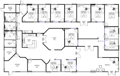 Building plans Administration Building Floor Plan, Administration Building Plan, Office Layout Plan With Dimensions, Administration Office Design Plan, Office Floorplans, Office Building Floor Plan, Ceo Office Design, Office Building Plans, Commercial Building Plans