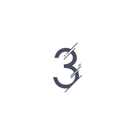 3 Logo Design Number, Birthday Card Letter, Lucky Tattoos, Number Icons, Lucky Tattoo, Three Logo, Innovative Logo, Filipino Tattoos, 3 Number