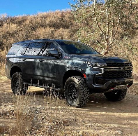 2021 Chevrolet Tahoe equipped with a Fabtech 3” Lift Kit and Dirt Logic 2.5 Coilovers 2021 Chevy Tahoe Z71 Lifted, Lifted Tahoe Z71, Lifted Tahoe 4x4, Chevy Tahoe Lifted, Chevy Suv Tahoe, 2022 Tahoe, Lifted Tahoe, Tahoe Chevy, Lifted Chevy Tahoe