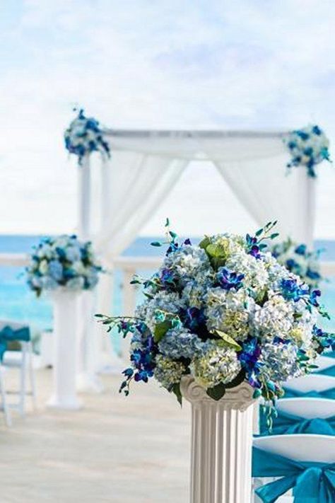 Dominican Republic Wedding Venues, Dreamy Beach Wedding, Caribbean Beach Wedding, Beach Wedding Theme, Elegant Wedding Ideas, Blue Beach Wedding, Beach Wedding Decorations Reception, Oceanfront Wedding, Dreamy Beach