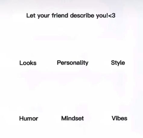 Let Your Friend Describe You, Let Your Friend Describe You Template, How My Friends See Me Template, Leave Template, Me Template, About Me Template, Mood Board Template, Character Template, Quizzes For Fun