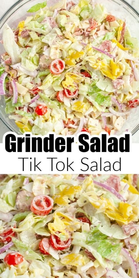 Grinder Salad, Resep Salad, Fresh Salad Recipes, Salad Pasta, Salad Dishes, Cold Salad, Best Salad Recipes, Salad Side Dishes, Fresh Salads