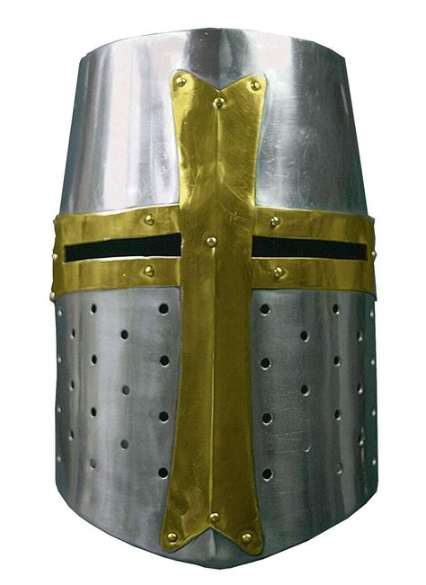 Amazon.com: AnNafi Crusader Helmet ... Helmet Medieval, Crusader Helmet, Medieval Costumes, Medieval Helmets, Knights Helmet, Medieval Costume, Halloween Giveaway, Halloween Contest, Medieval Knight