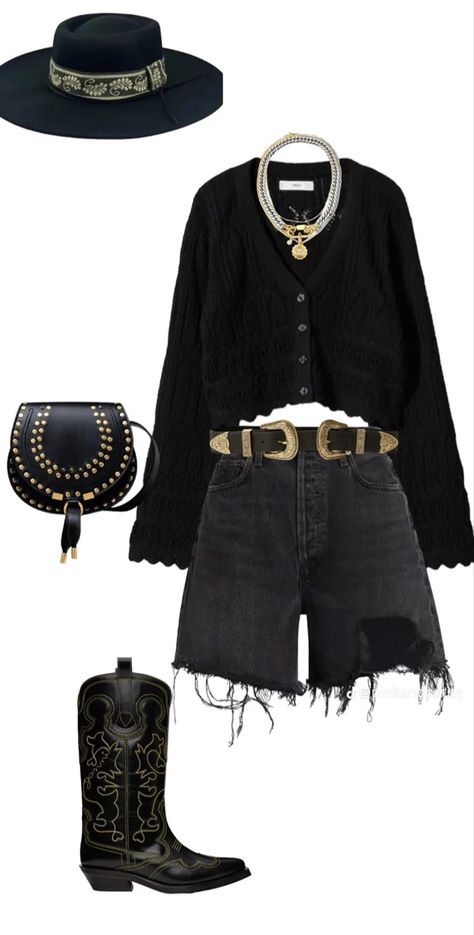 #cowgirl #cowgirlstyle #cowgirlfashion #cowgirlboots #bootsforwomen #westerninspo #cowgirlaesthetic #countryconcertinspo Kacey Musgraves Aesthetic Outfits, Outdoor Casual Outfit, Nautical Aesthetic Fashion, Black Country Concert Outfit, Chic Grunge Outfits, Kacey Musgraves Concert Outfit, Punchy Winter Outfits, Winter Country Concert Outfit, Black Western Boots Outfit