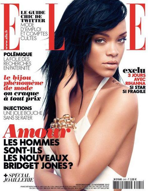 Elle France #3491 November 23rd 2012 Rihanna Rihanna Diamonds, Navy Blue Hair, Dark Blue Hair, Temporary Hair Dye, Rihanna Riri, Bridget Jones, Rihanna Style, Rihanna Fenty, Beauty And Fashion