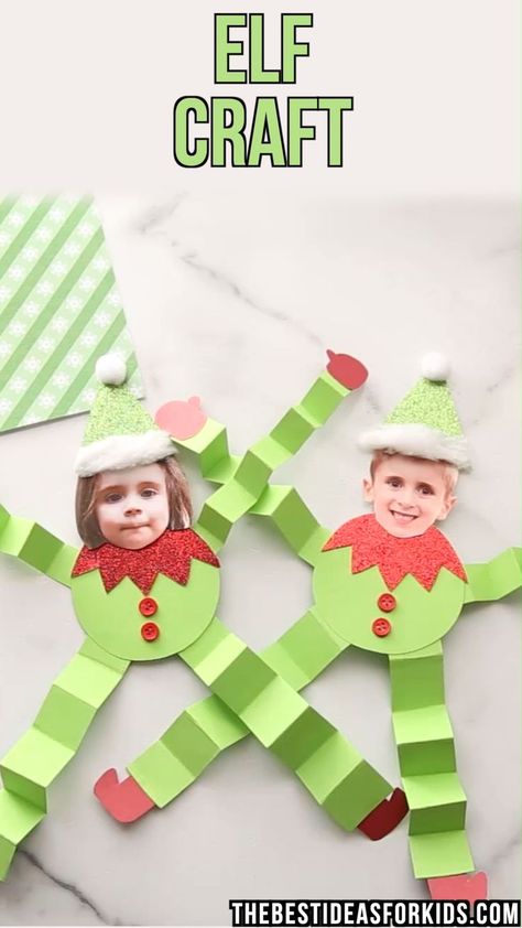 Christmas Projects For Kids, Elf Craft, Elf Crafts, Christmas Crafts For Toddlers, Christmas Crafts For Kids To Make, Preschool Christmas, Christmas Crafts For Kids, Winter Crafts, Holiday Diy