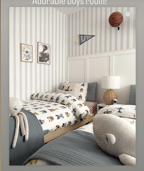 Classic Little Boys Room, Light Blue Boys Bedroom, Older Boys Room, Boy Rustic Bedding, Espresso Bed Boys Room Ship Lap, Classic Boys Room Wallpaper, Toddler Boy Rooms, Boys Plaid Bedding, Boys Bedroom