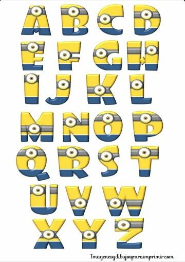 Minions Minion Party Theme, Minion Classroom, Minion Craft, Despicable Me Party, Alfabet Font, Minion Theme, Minion Birthday Party, Minion Cake, Alfabet Letters