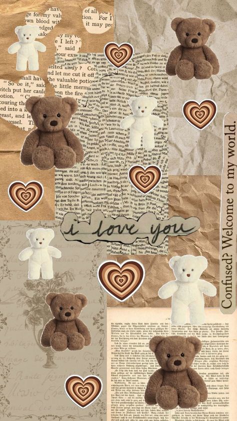 #teddybears#aesthetic#atmosphere#collage#wallpaper#teddybearsaesthetic#teddybearsatmosphere#teddybearscollage#teddybearswallpaper Cute Wallpapers Aesthetic Bear, Teddy Bear Collage, Cute Collages, Aesthetic Atmosphere, Trippy Iphone Wallpaper, Teddy Bear Wallpaper, Collage Wallpaper, Soft Teddy Bear, Movies Outfit