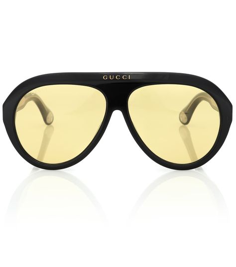 Gucci Glasses Sunglasses, Ski Sunglasses, Trendy Eyewear, Yellow Frame, All Eyez On Me, Sunglasses Gucci, Gucci Glasses, Party Sunglasses, Stylish Glasses