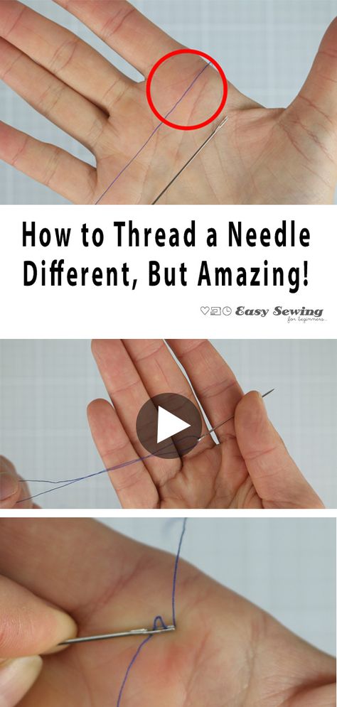 Needle Art Embroidery, How To Sew With A Needle, Quick Hand Sewing Hacks, Thread A Needle Hack, Hand Stiching Tricks, Thread A Needle Easy Way To, Threading Needle Hacks, Hand Sewing Hacks Tips And Tricks, Thread Needle Hack