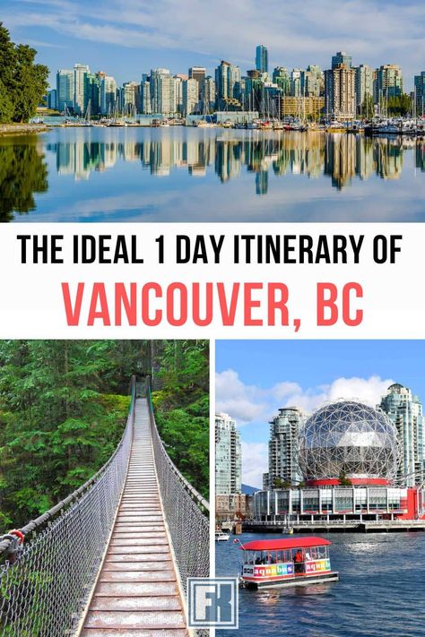 Short on time but still want to experience Vancouver? On this one-day itinerary, you'll have eight options to see the city's best sites depending on your interests. Whether you like hiking, adventure or feel of the urban vibe, your 24 hour stay will surely be memorable. Vancouver Itinerary, Lynn Canyon, Brandywine Falls, Vancouver Aquarium, Vancouver Travel, Granville Island, Weekend Itinerary, Canada Destinations, Downtown Vancouver