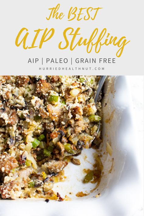 Aip Stuffed Mushrooms, Aip Stuffing Recipes, Anti Inflammation Thanksgiving Recipes, Grain Free Stuffing Thanksgiving, Aip Stuffing Thanksgiving, Paleo Stuffing Thanksgiving, Whole30 Thanksgiving, Aip Stuffing, Aip Thanksgiving Sides