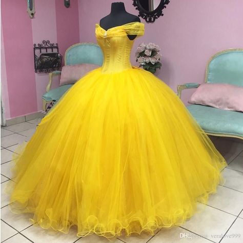 Cinderella Quinceanera Dresses, Yellow Quinceanera Dresses, Prom Dress Yellow, Yellow Prom Dress, Yellow Prom, Sweet 15 Dresses, Ruffle Prom Dress, Embroidery Beads, Prom Dresses Yellow