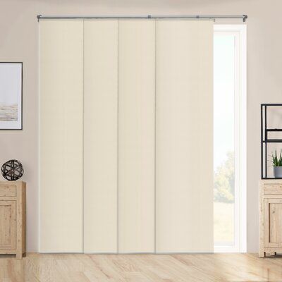 Symple Stuff Premium Adjustable Blackout Performance Tan Vertical Blind French Door Coverings, Windows Repurposed, Sheer Roller Shades, Patio Door Coverings, Tanning Room, Door Coverings, Door Blinds, French Doors Patio, Glass Room