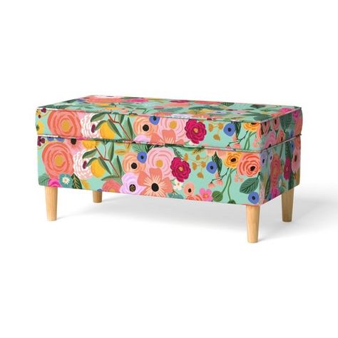 Target Apartment Decor, Target Storage, Bench Garden, Target Furniture, Anna Bond, Floral Chair, Headboard With Lights, Floral Upholstery, Target Home Decor