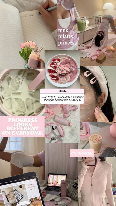 Pilates Princess | Pilates | Pilates Inspo | Pink Pilates aesthetic Princess Vision Board, Pilates Vision Board, Pink Pilates Aesthetic, Pink Pilates Princess Aesthetic, Princess Pilates, Pilates Princess Aesthetic, Modest Workout Clothes, Vision Board Aesthetic, Aesthetic Vision Board