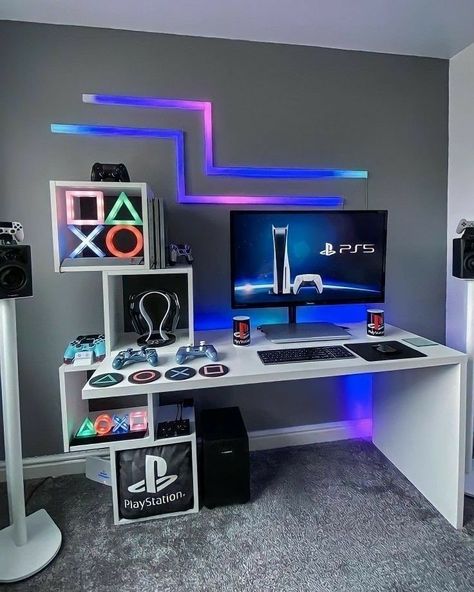 Games Room Inspiration, Black Bedroom Design, Game Setup, Best Gaming Setup, Boys Bedroom Makeover, Gamer Room Decor, Gaming Room Setup, Small Room Design, Gamer Room