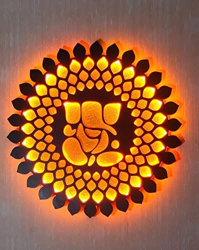 Biswas Brother Ganesha Mandala Backlit Wall Decor,Wall Hanging Light A Well-Designed Home Should Tell a Story,(24X24 INCH,Brown) Check more at https://productsoffer.in/biswas-brother-ganesha-mandala-backlit-wall-decorwall-hanging-light-a-well-designed-home-should-tell-a-story24x24-inchbrown/ Ganesha Mandala, Backlit Wall, Ganesha Artwork, Led Light Wall, Wall Hanging Lights, Wall Hanging Designs, Modern Art Wall, Wood Wall Sculpture, Light Well