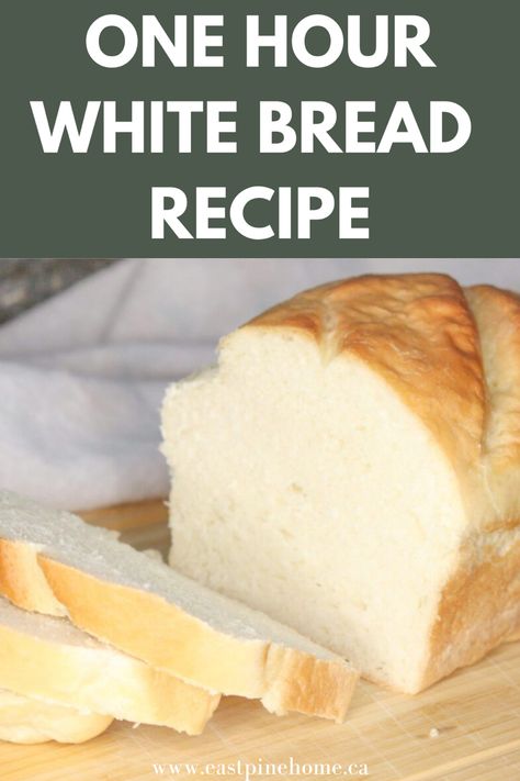 White bread sliced on cutting board White Bread Recipe Homemade, Hour Bread Recipe, One Hour Bread Recipe, One Hour Bread, White Loaf Bread, Dough Bread Recipe, Easy White Bread, Basic White Bread Recipe, Basic White Bread