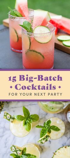 Big Batch Cocktails, Aperitif Cocktails, Batch Cocktails, Spring Cocktails, Cocktail Sauce, Summer Cocktail Recipes, Cocktail Drinks Recipes, Easy Cocktails, Vodka Cocktails