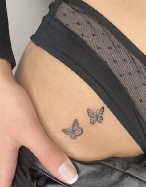 Butterfly Tattoo On Hip Bone, Butterfly Hip Bone Tattoo, Hip Butterfly Tattoo, Hip Bone Tattoos Women, Small Hip Tattoos Women, Tattoo On Hip Bone, Hand Tattoos For Girls, Hip Bone, Hip Tattoos Women