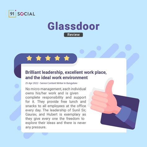 As we thread towards our path in ensuring the welfare of our employees, reviews like these help us get an idea of our progress. Join us now and grow with us: https://91social.com/contact-us/ #91social #employeereview #review #glassdoor Our Path, The Freedom, Work Environment, Leadership, No Response, Presentation