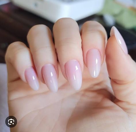 Acrylic Nails Ballerina, Baby Boomer Nails, Ombre French Nails, Ombre Gel Nails, Baby Boomers Nails, Nails Ballerina, Mickey Nails, Blue Gel Nails, Pointy Nails