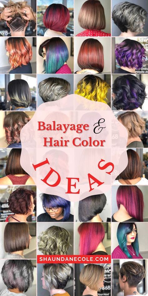 50 Hair Color Ideas & Balayage Hairstyles Ideas, With Highlights, Bob Haircuts Blonde, Brunette, Medium Length Dyed Hair. Short hair, straight hair & long hair & hair color ideas. Baddie Aesthetic Hairstyles. Best Bob Hairstyles & Bob Haircuts Layered, For Black Women, Choppy & Medium Length. Cute chin length hair round face short. Over 50 shoulder length, over 40, over 60. Medium, curly, inverted, wavy, for fine hair, for blonde, for thick hair. Bob Haircut Trends. Short Brown Hair With Highlights Straight Bob Hairstyles, Painting Hairstyles, Haircuts Layered, Haircuts Blonde, Modern Short Hairstyles, Bob Hair Color, Hairstyles Bob, Trendy Bob Hairstyles, Stacked Bob Hairstyles