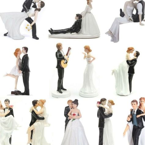 FUNNY ROMANTIC WEDDING CAKE TOPPER FIGURE BRIDE GROOM COUPLE BRIDAL DECORATION | Home, Furniture & DIY, Wedding Supplies, Cake Toppers | eBay! Cake Topper Wedding Romantic, Bridal Cake Topper, Bride Cake, Funny Cake Toppers, Wedding Toppers, Bride And Groom Cake Toppers, Wedding Cake Tops, Romantic Wedding Cake, Bridal Decorations