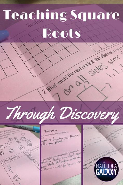 Breaking down how to teach students all about squares roots through discovery. Using a discovery based approach really helps them do the thinking & retain what they learn. How To Teach Students, Teacher Preparation, Sixth Grade Math, Middle School Math Classroom, Math Madness, Secondary Math, Math Help, 8th Grade Math, Square Roots