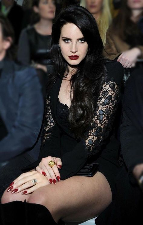 Red Nails, Lana Del Rey, A Black, Black Hair, A Woman, Black Dress, Nails, Red, Hair