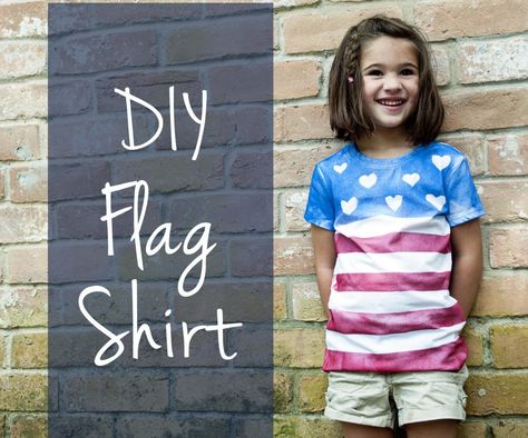 Fourth Of July Shirts For Kids, Fourth Of July Crafts For Kids, Diy Flag, 4th Of July Shirts, 4th Of July Crafts, Make Your Own Shirt, T Shirt Painting, Tie Dye Diy, Fourth Of July Shirts