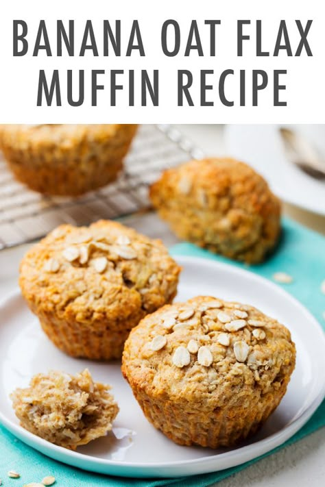 Super Healthy Banana Oat Flax Muffins | DanetteMay Flax Seed Muffins, Flax Muffins, Danette May, Banana Oat Muffins, Breastfeeding Foods, Banana Oat, Flax Seed Recipes, Brown Spots Removal, Healthy Banana