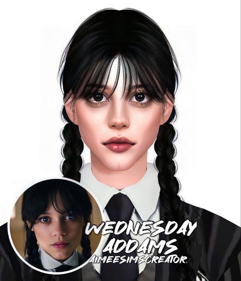 #wednesday wednesday addams jenna ortega #sims4 #thesims4 #ts4cc #download #creating #art #artist #games #gaming #aimeesimscreator Sims 4 Cc Wednesday Addams Hair, Jenna Ortega Sims 4 Cc, Jenna Ortega Sims 4, Sims 4 Cc Wensday, Sims 4 Wednesday Cc, Sims 4 Jenna Ortega, Sims 4 Wednesday Addams Cc, Wednesday Addams Jenna, Wednesday Addams Jenna Ortega