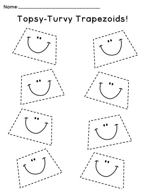 Trapezoid Trace! Trapezoid Shape Preschool, Trapezoid Preschool Activities, Trapezoid Activities For Preschoolers, Trapezoid Worksheet Preschool, Trapezoid Craft Preschool, Fall Preschool Unit, Shape Lessons, Shape Practice, Shape Worksheet