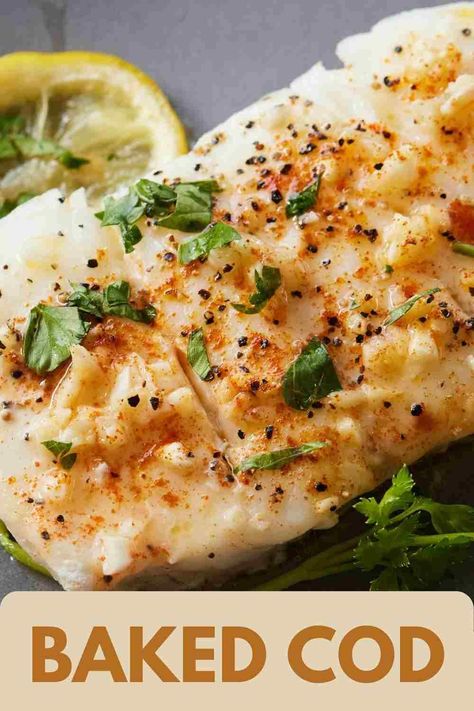 Ready in less than 20 minutes, this Baked Cod is the perfect weeknight meal! It’s a foolproof recipe that will yield you flaky fish every single time. Even better, you only need household staples, so you’ll have dinner ready in no time. Ways To Cook Cod, Baked Cod From Frozen, Healthy Baked Cod Recipes, Whole30 Cod Recipes, Steamed Cod Fish Recipes, Frozen Cod Recipes, Baked Cod Recipes Oven Easy, Baked Cod Fish Recipes, Baked Cod Recipes Oven