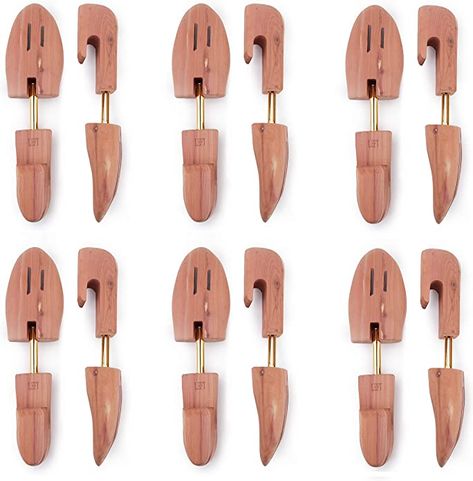 Kilocircle Men's Adjustable Red Cedar Wood Shoe Tree Single Tube 6 Packs, Small(Fits Shoe Sizes 7-8.5) : Amazon.ca: Clothing, Shoes & Accessories Boot Tree, Red Cedar Wood, Sell Shoes, Wood Shoe, Natural Fragrance Oil, Wood Shoes, Shoe Brushes, Cedar Trees, Allen Edmonds