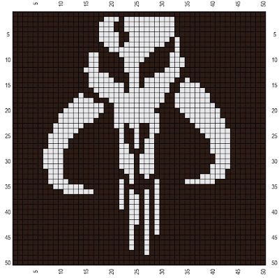 Star Wars Mosaic Crochet, Star Wars Pixel Art Grid, Pixel Crochet Star Wars, Star Wars Crochet Graph Pattern, Crochet Alpha Pattern Star Wars, Mandalorian Mythosaur, Star Wars Pixel Art, Mythosaur Skull, Darth Maul Cross Stitch