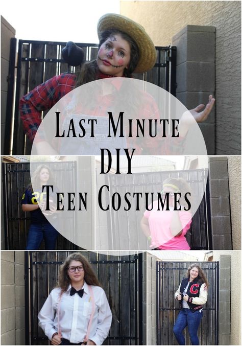 DIY Last Minute Teen Costumes for Halloween Diy Teen Halloween Costumes, Teen Costumes, School Halloween Costumes, Diy Teen, Teenage Halloween Costumes, Quick Halloween Costumes