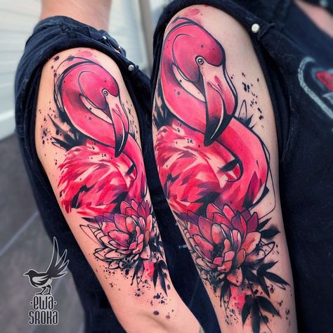 Realistic Flamingo Tattoo, Tattoo Flamingo, Flamingo Tattoos, Traditional Tattoo Woman, Dallas Tattoo, Bracelet Tattoos, Meaningful Wrist Tattoos, Flamingo Tattoo, Food Tattoos