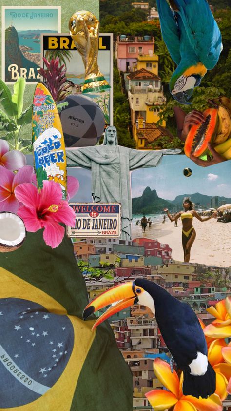 Brazil Aesthetic Collage, South American Aesthetic, Brasil Aesthetic Art, Brazil Aesthetic Wallpaper, Brazil Collage, Brazil Graffiti, Brazil Wallpaper, Brazil Cities, Brazil Aesthetic